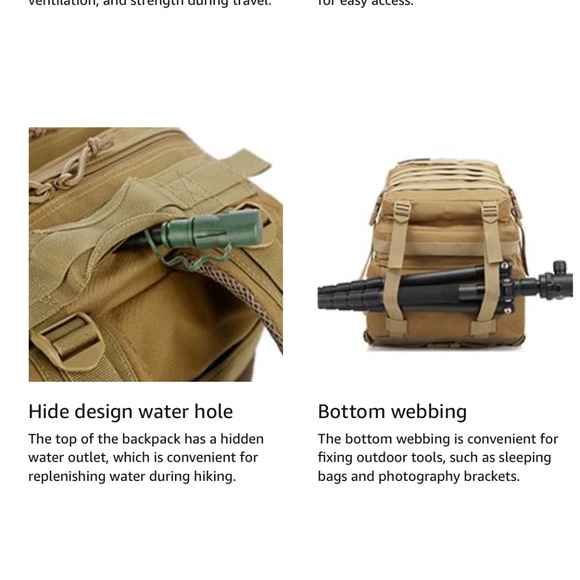 Large Hiking Tactical Military 3 Day Bug Out Backpack 45L Camo Black/Green - Picture 15 of 16